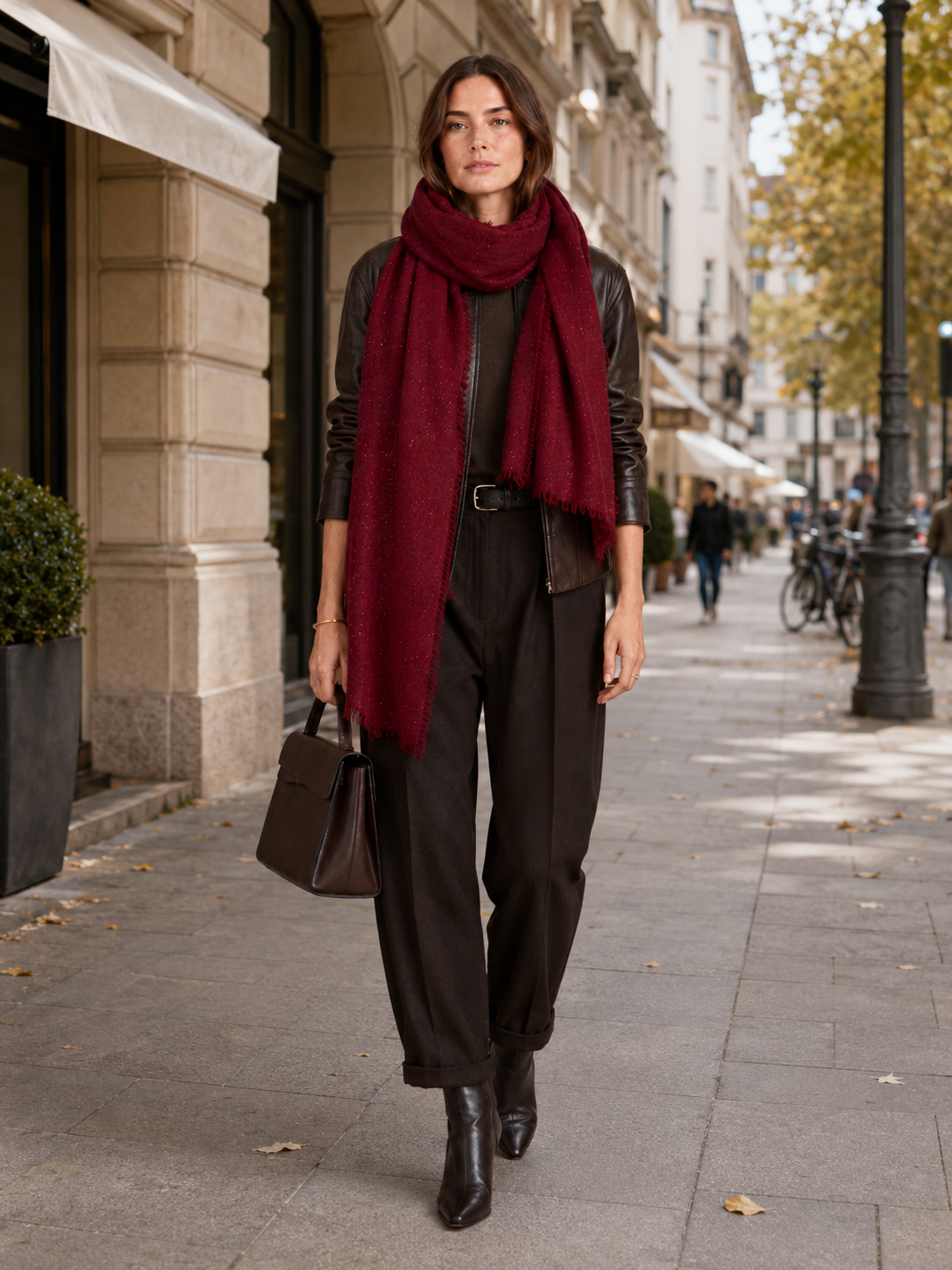 Luxuriöser Schal „Pailletten“ Barolo
