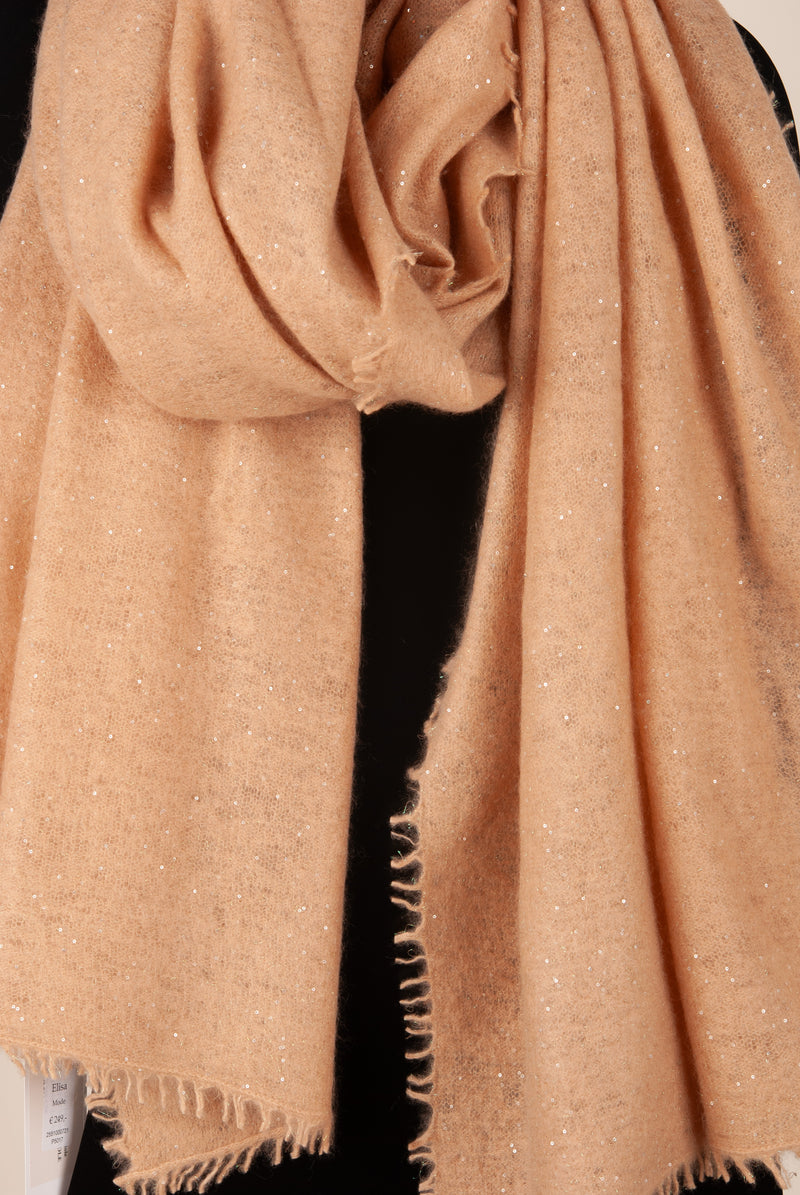 Kaschmir Schal „Lurex“ Camel