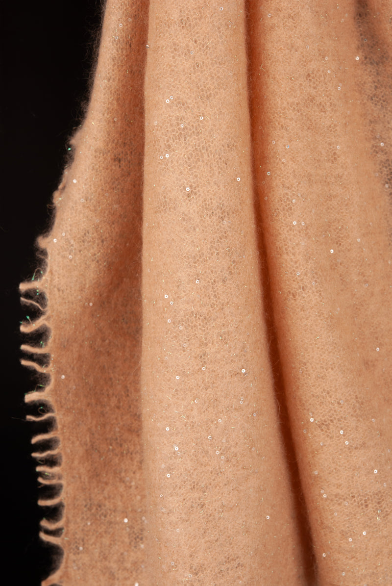 Kaschmir Schal „Lurex“ Camel