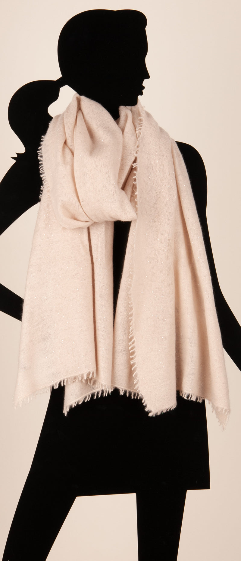 Kaschmir Schal „Lurex“ Beige
