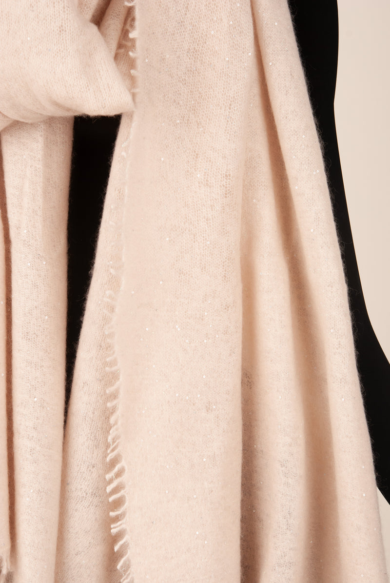 Kaschmir Schal „Lurex“ Beige