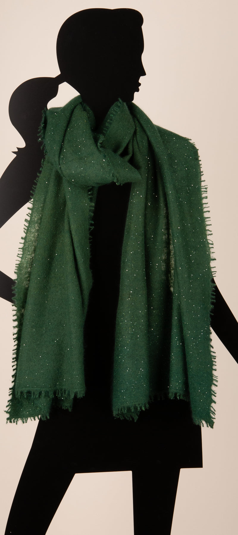 Kaschmir Schal „Lurex“ Dunkelgrün