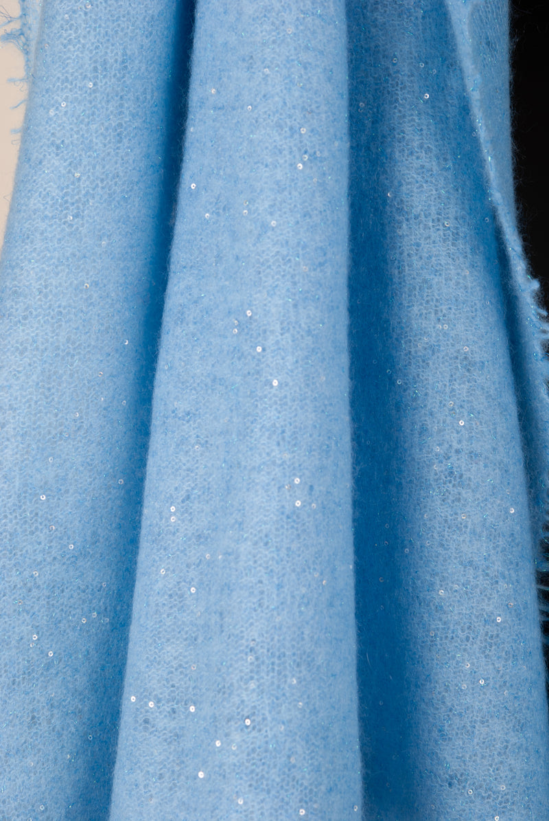 Kaschmir Schal „Lurex“ Hellblau