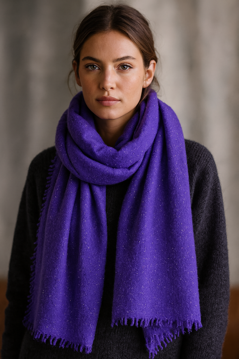 Kaschmir Schal „Lurex“ Lila
