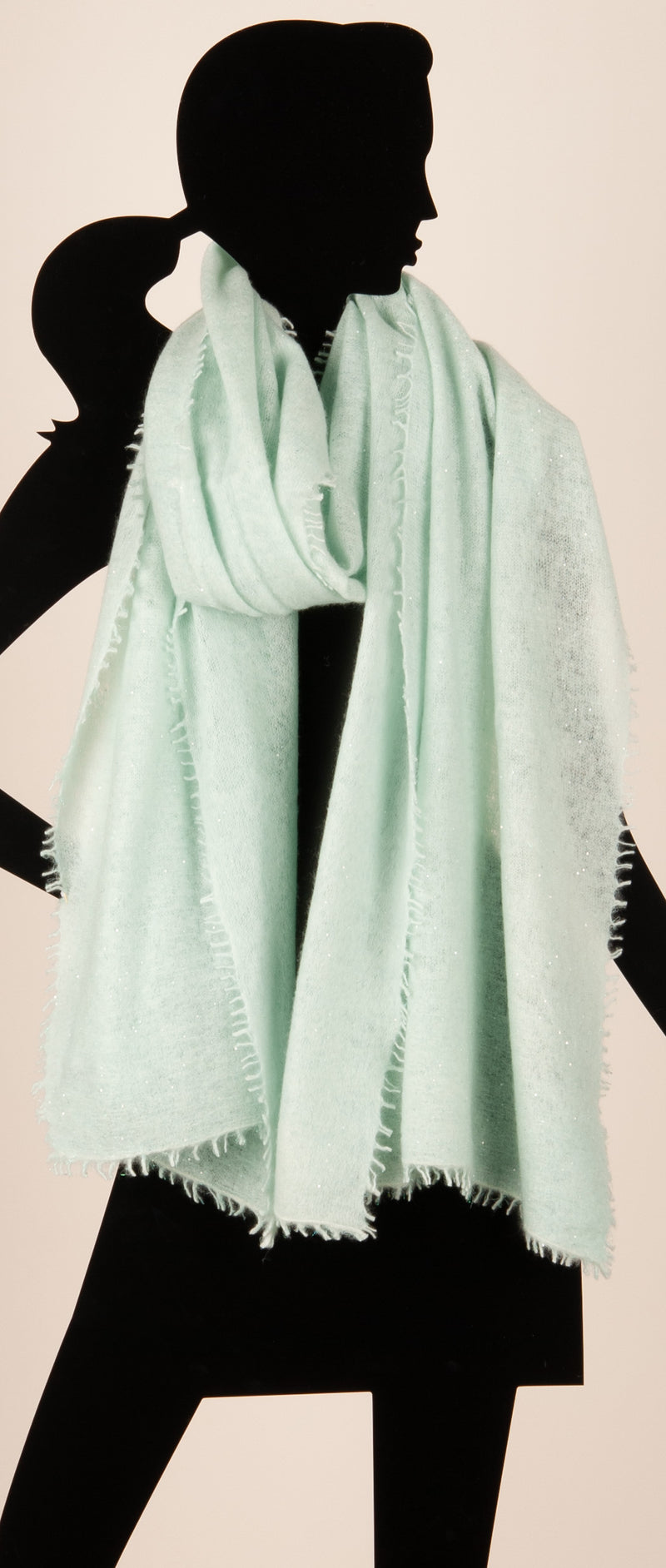 Kaschmir Schal „Lurex“ Mint