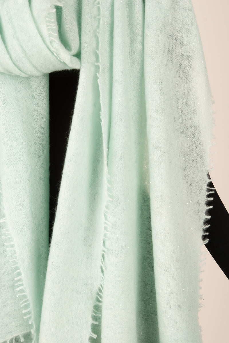 Kaschmir Schal „Lurex“ Mint