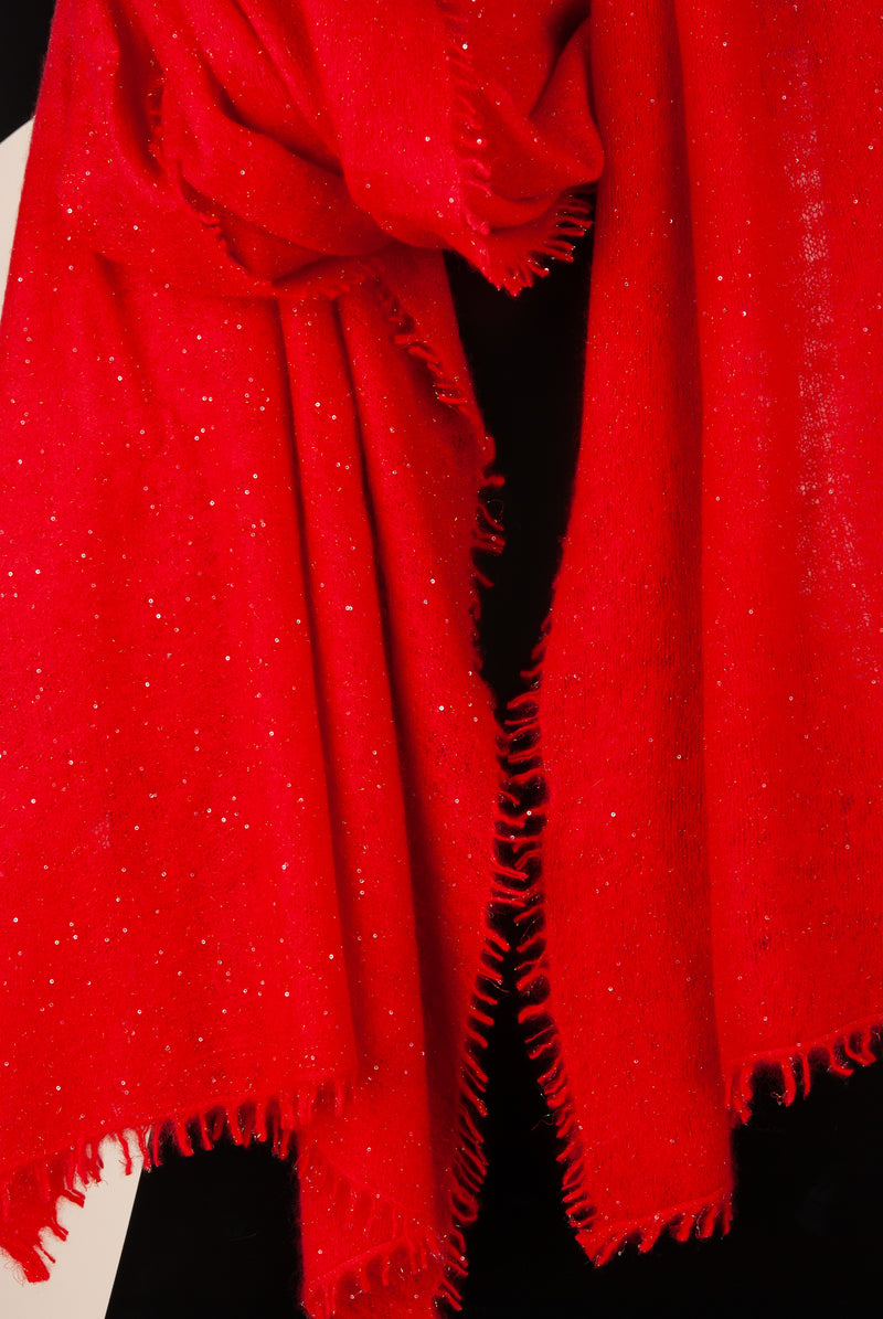 Kaschmir Schal „Lurex“ Rot