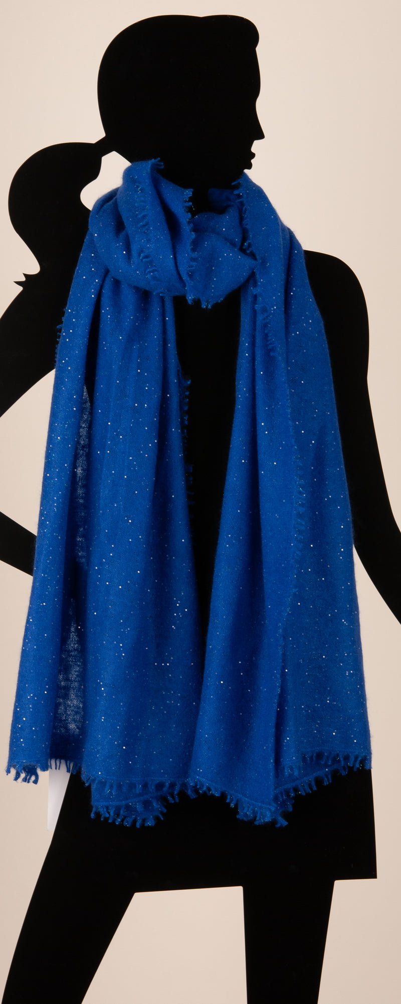 Kaschmir Schal „Lurex“ Blau