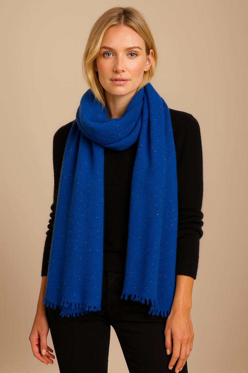 Kaschmir Schal „Lurex“ Blau