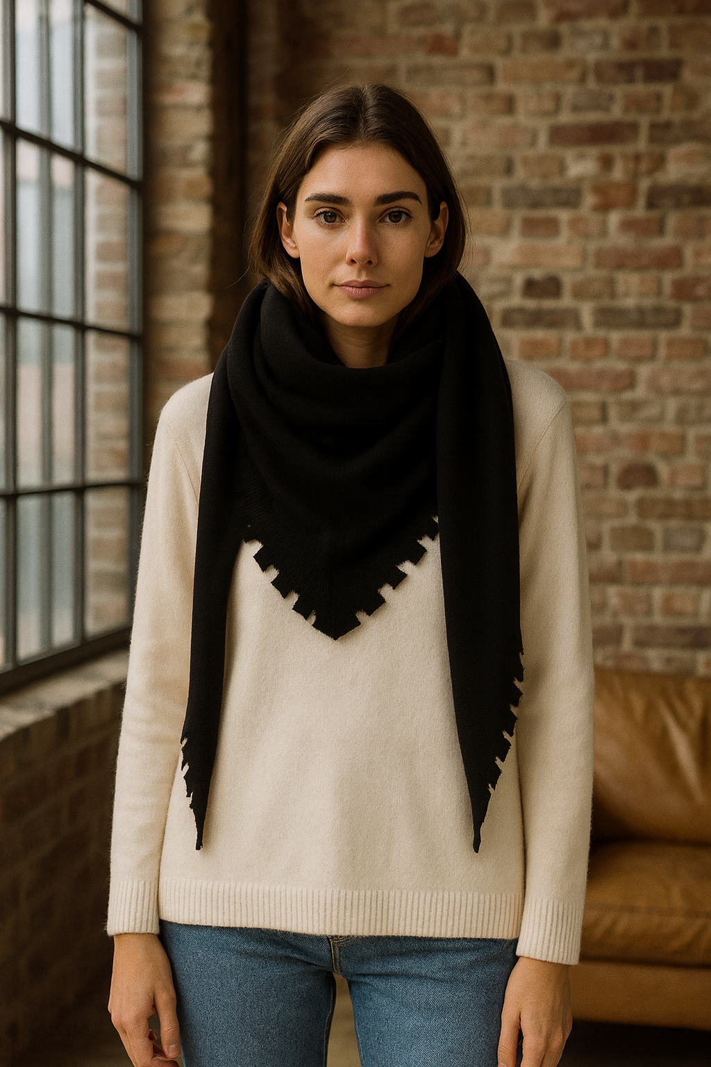 Kaschmir Dreieckstuch Schwarz