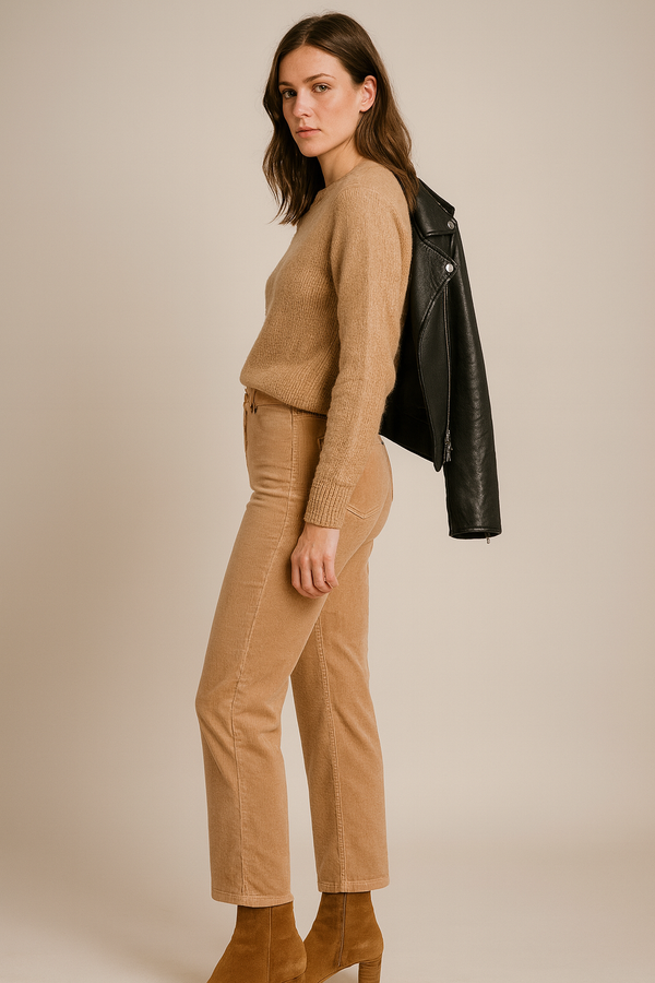 Cord Hose „Tess“ Beige