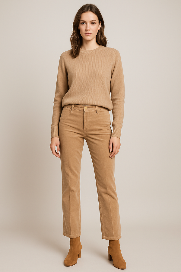 Cord Hose „Tess“ Beige