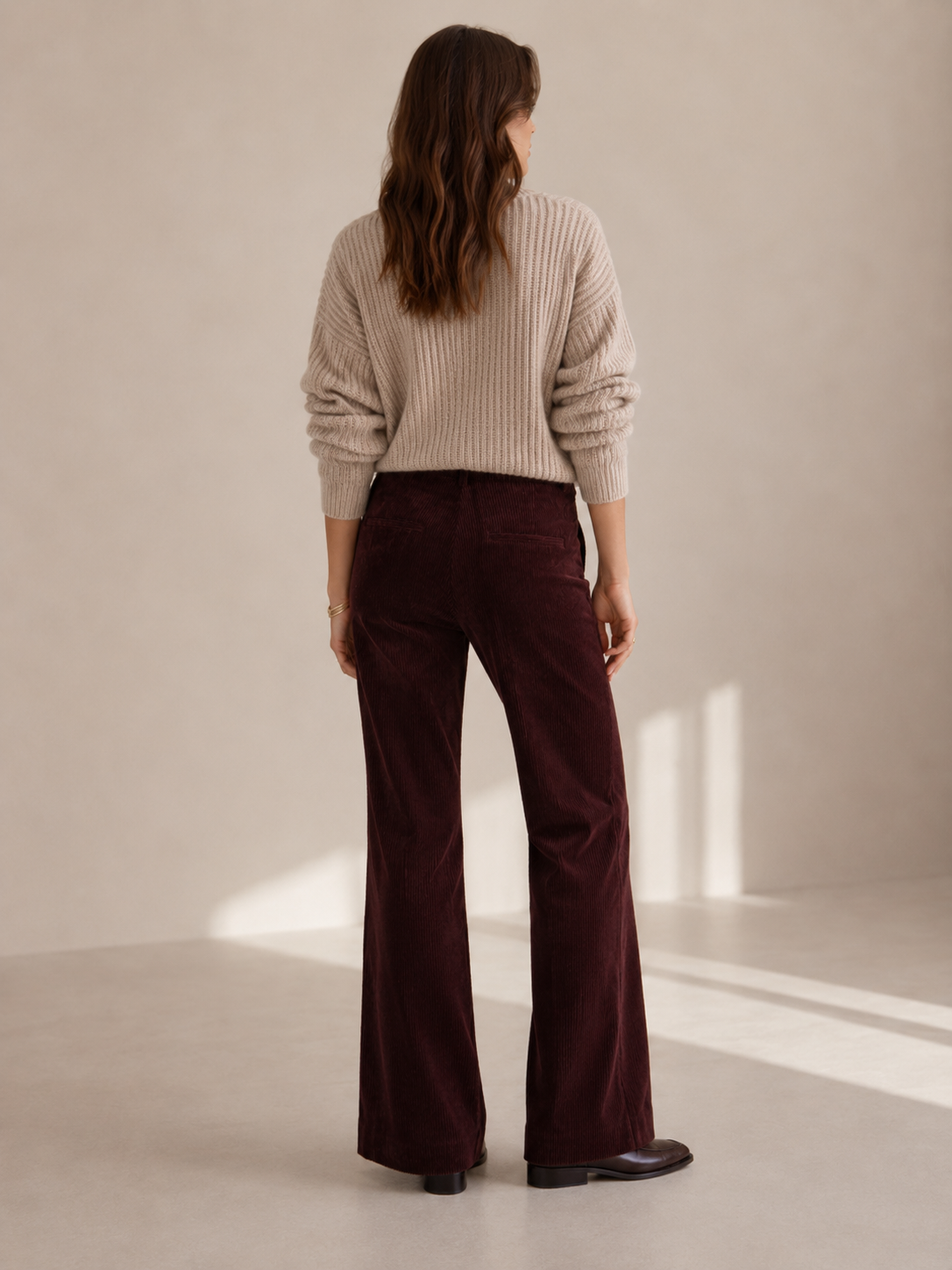 Samtcord-Hose „Amelie“ Barolo-Rot