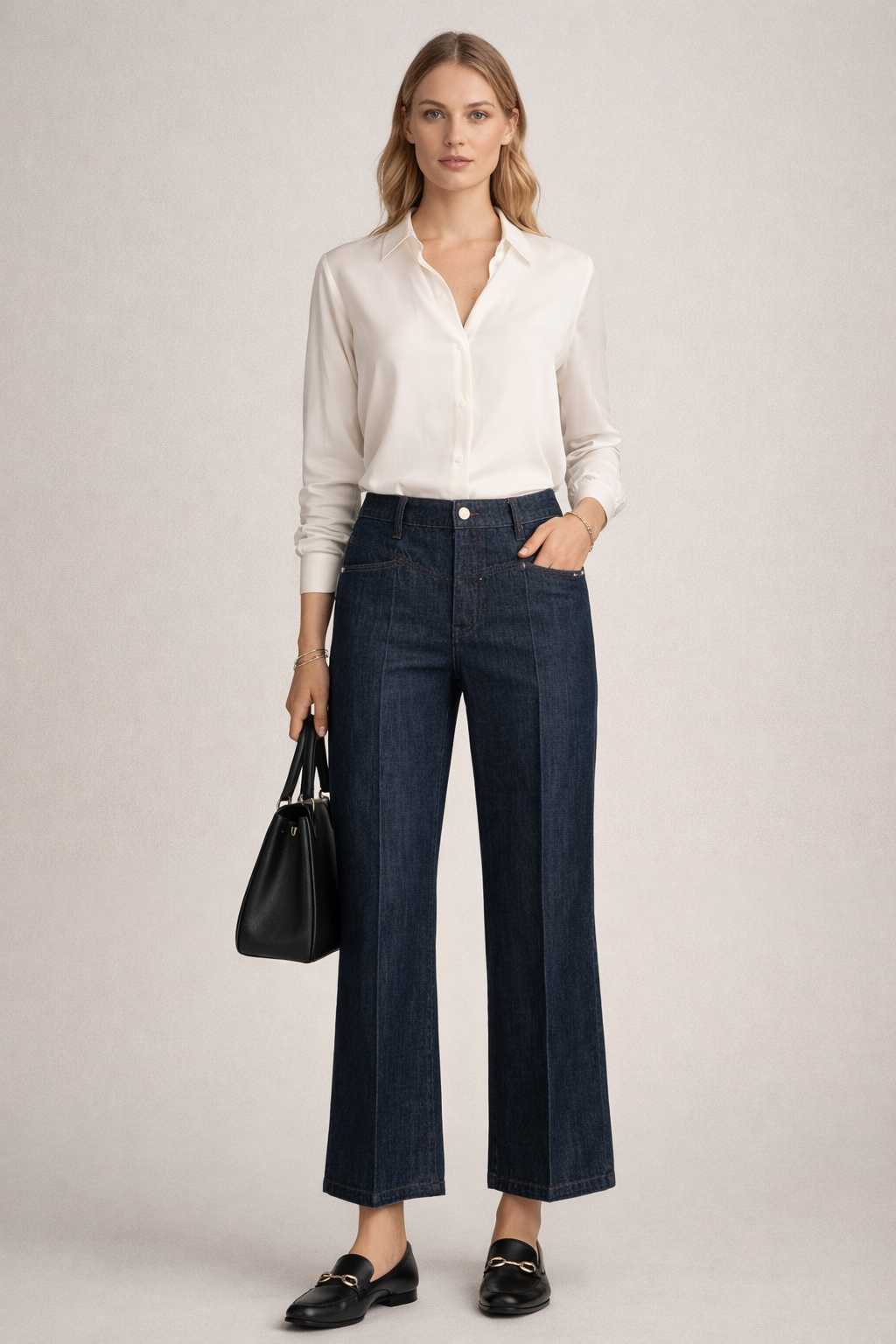 Leichte Jeans „Aimee Strass“ Dunkelblau