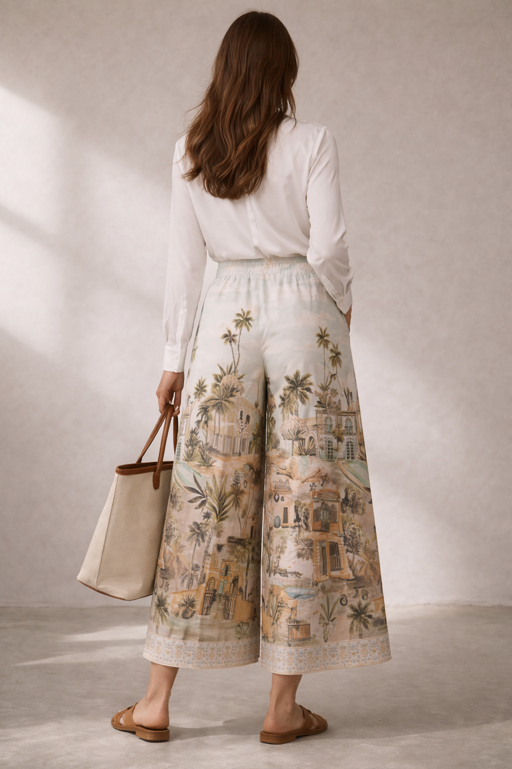 Wide-Leg-Hose „Candice“ Hellblau | Weiß | Grün | Multicolor