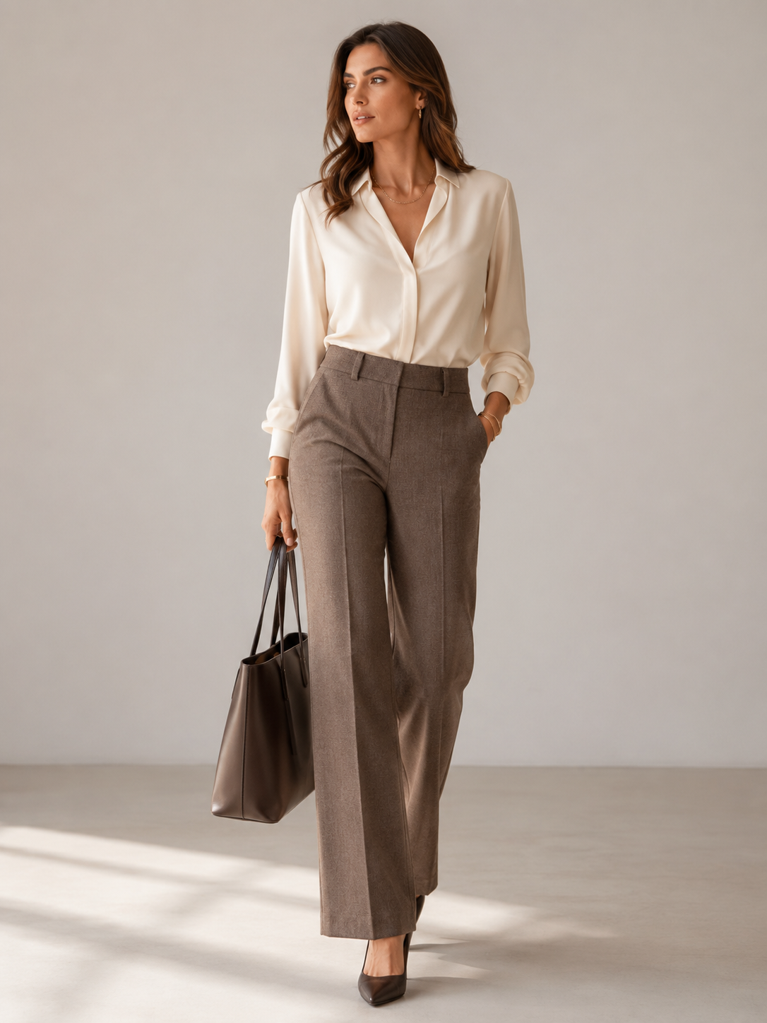 Business-Hose „Amelie“ Melange Fungi