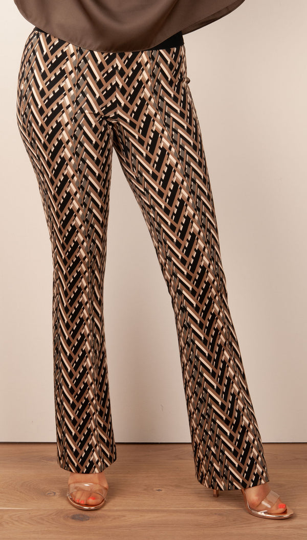 Hose „Flower“ Braun | Schwarz | Beige