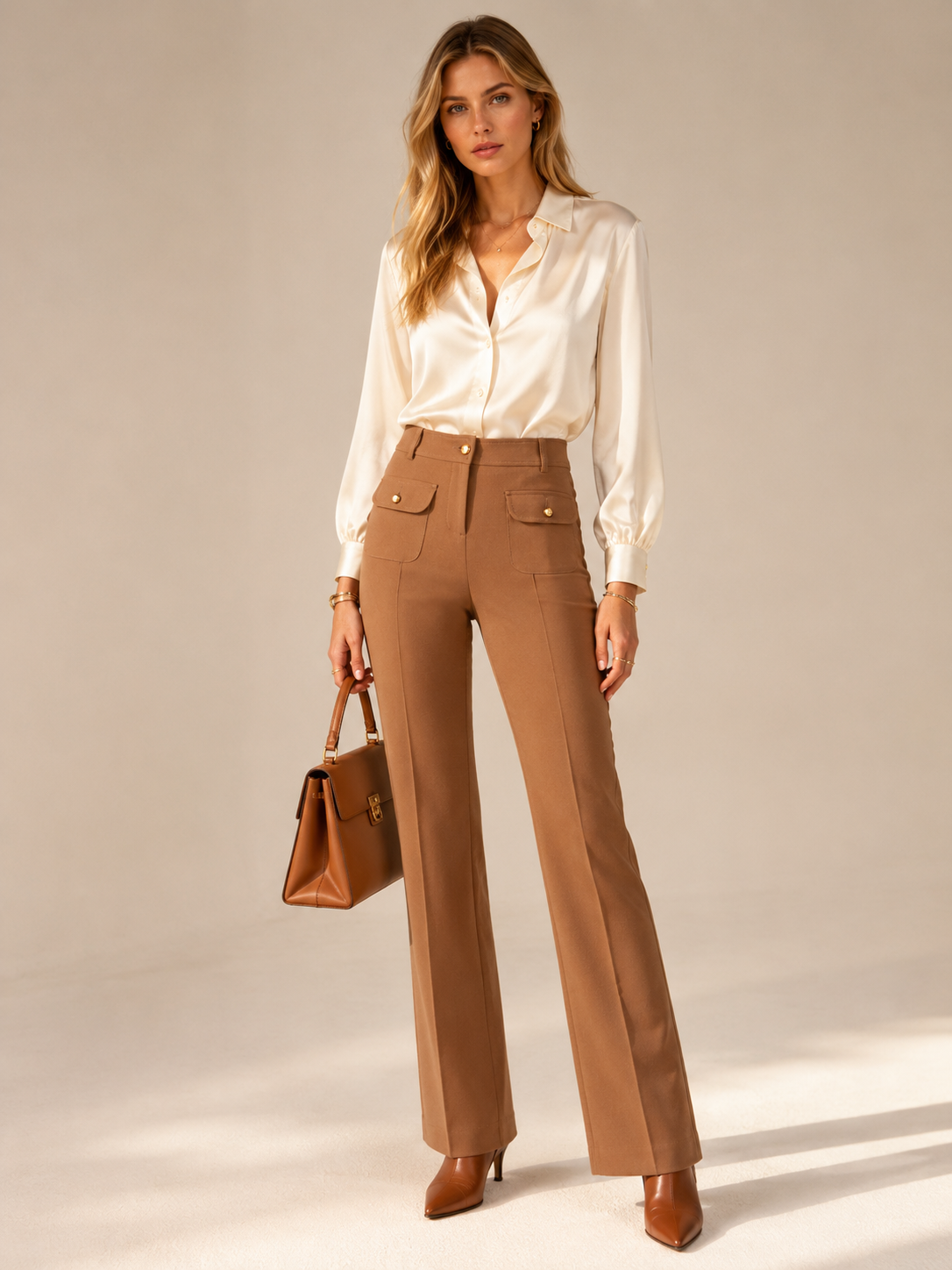 Stoffhose „Farah Pocket Long“ Camel