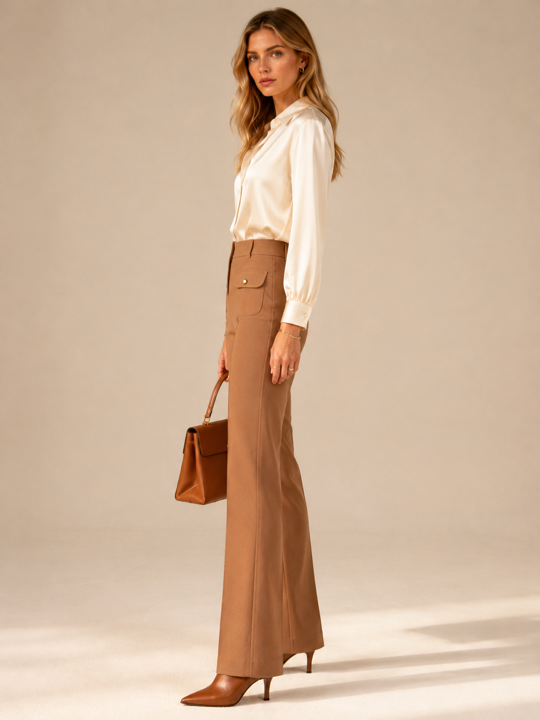 Stoffhose „Farah Pocket Long“ Camel