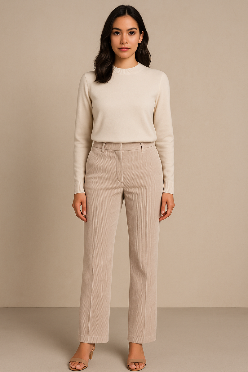 Cord Hose „Amelie“ Hellbeige
