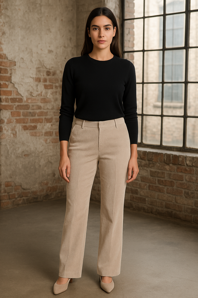 Cord Hose „Amelie“ Hellbeige