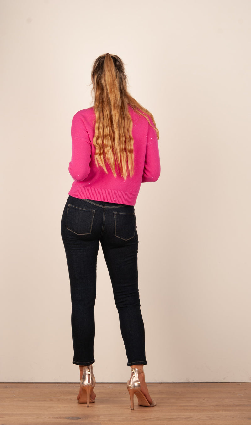 7/8 Jeans „Piper Short“ Dunkelblau