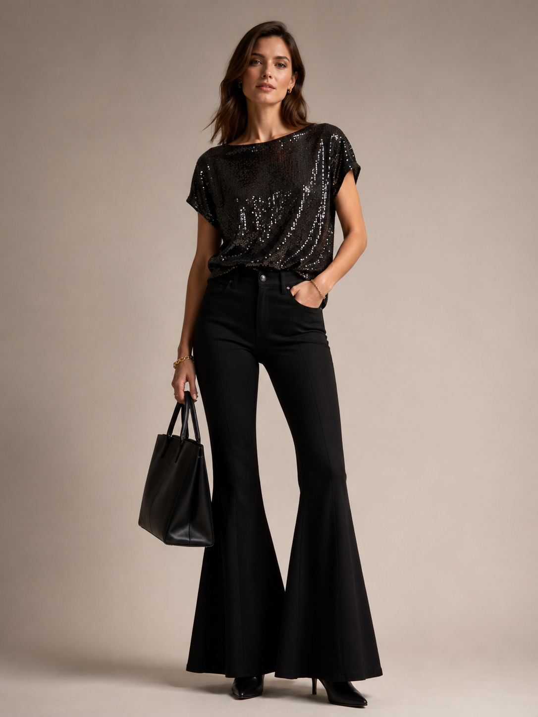 Flared-Hose „Flair“ Schwarz