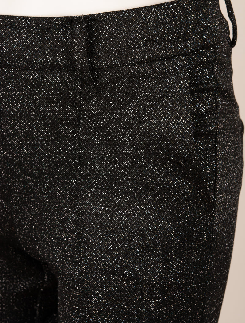 Hose „Francoise Cropped“ Schwarz | Silber