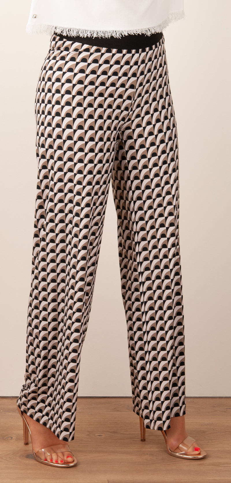 Hose „Allison“ Creme | Braun | Schwarz