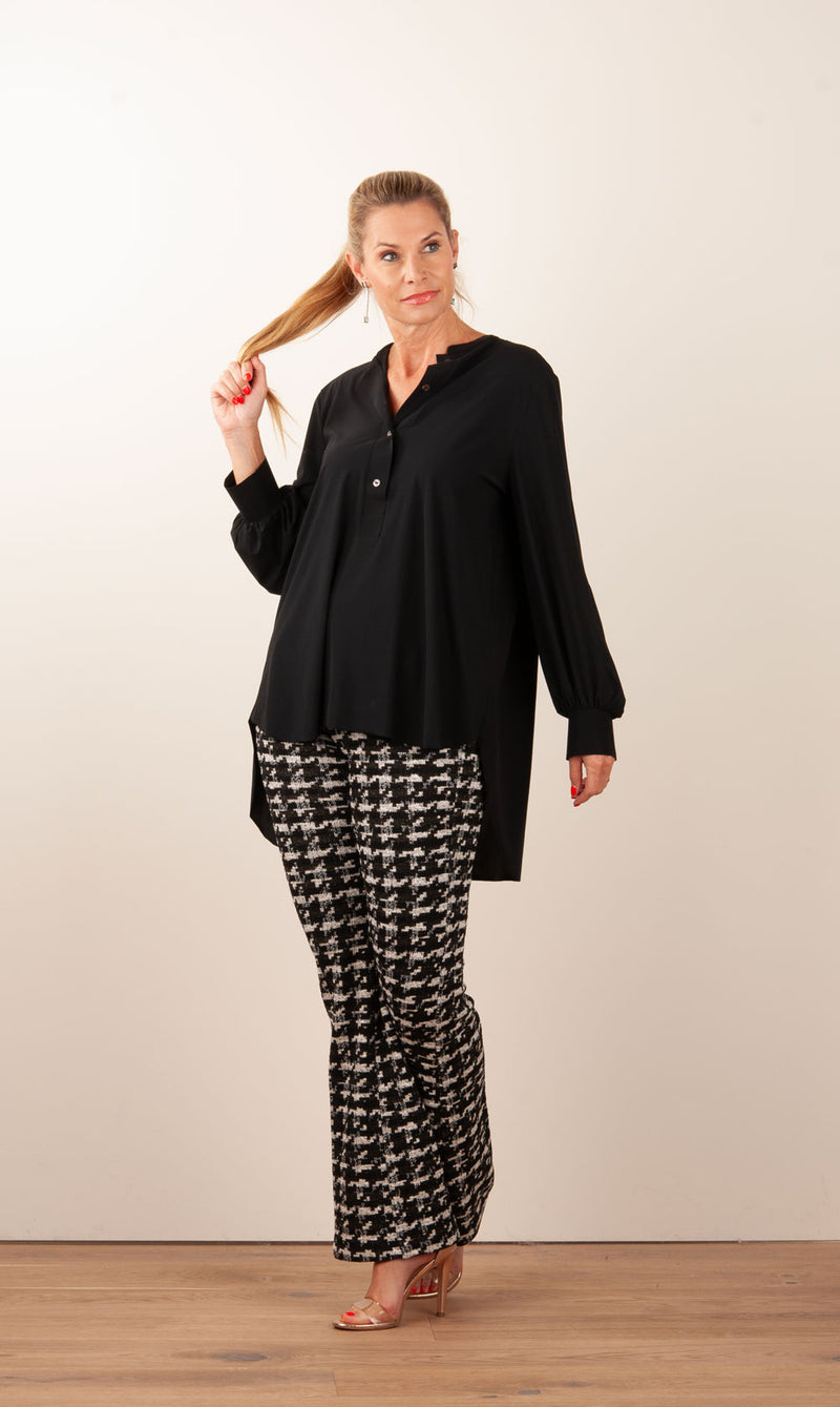 Boucle Hose „Francis“ Schwarz | Weiß