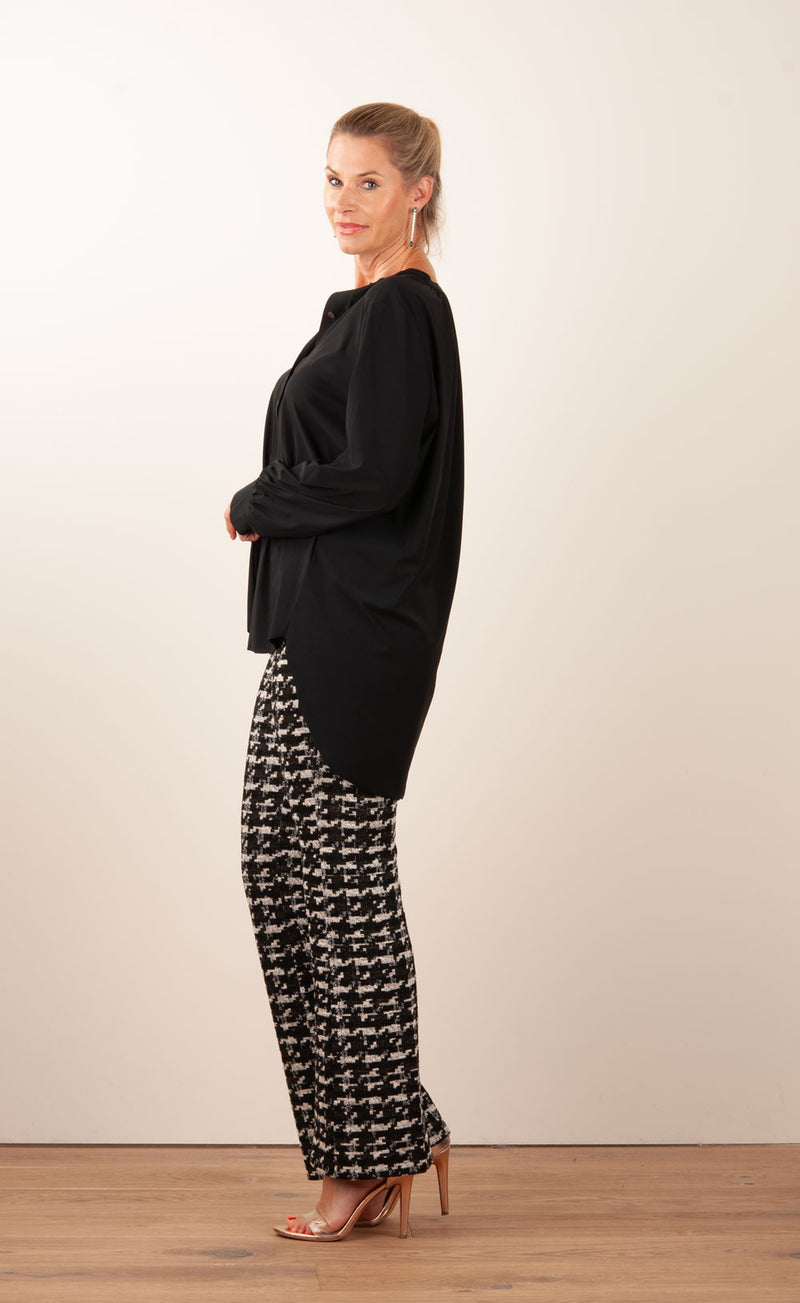 Boucle Hose „Francis“ Schwarz | Weiß