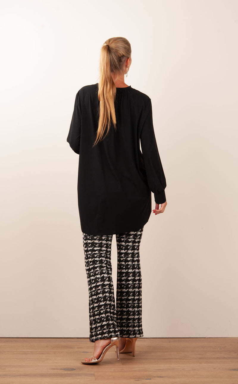 Boucle Hose „Francis“ Schwarz | Weiß