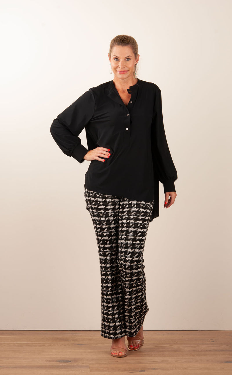 Boucle Hose „Francis“ Schwarz | Weiß