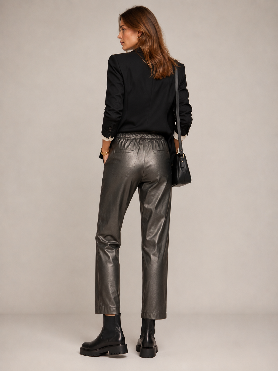 Vegane Lederhose „Colette“ Anthrazit