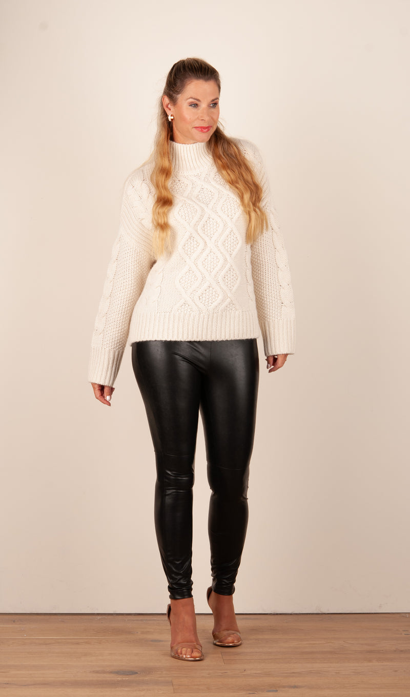 Lederimitat Hose „Randa“ Schwarz