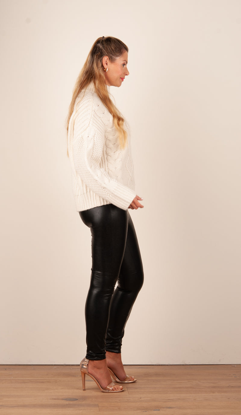 Lederimitat Hose „Randa“ Schwarz