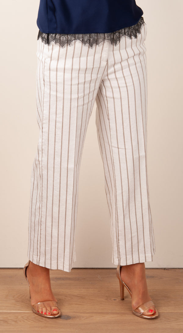 Hose „California“ Weiß | Braun
