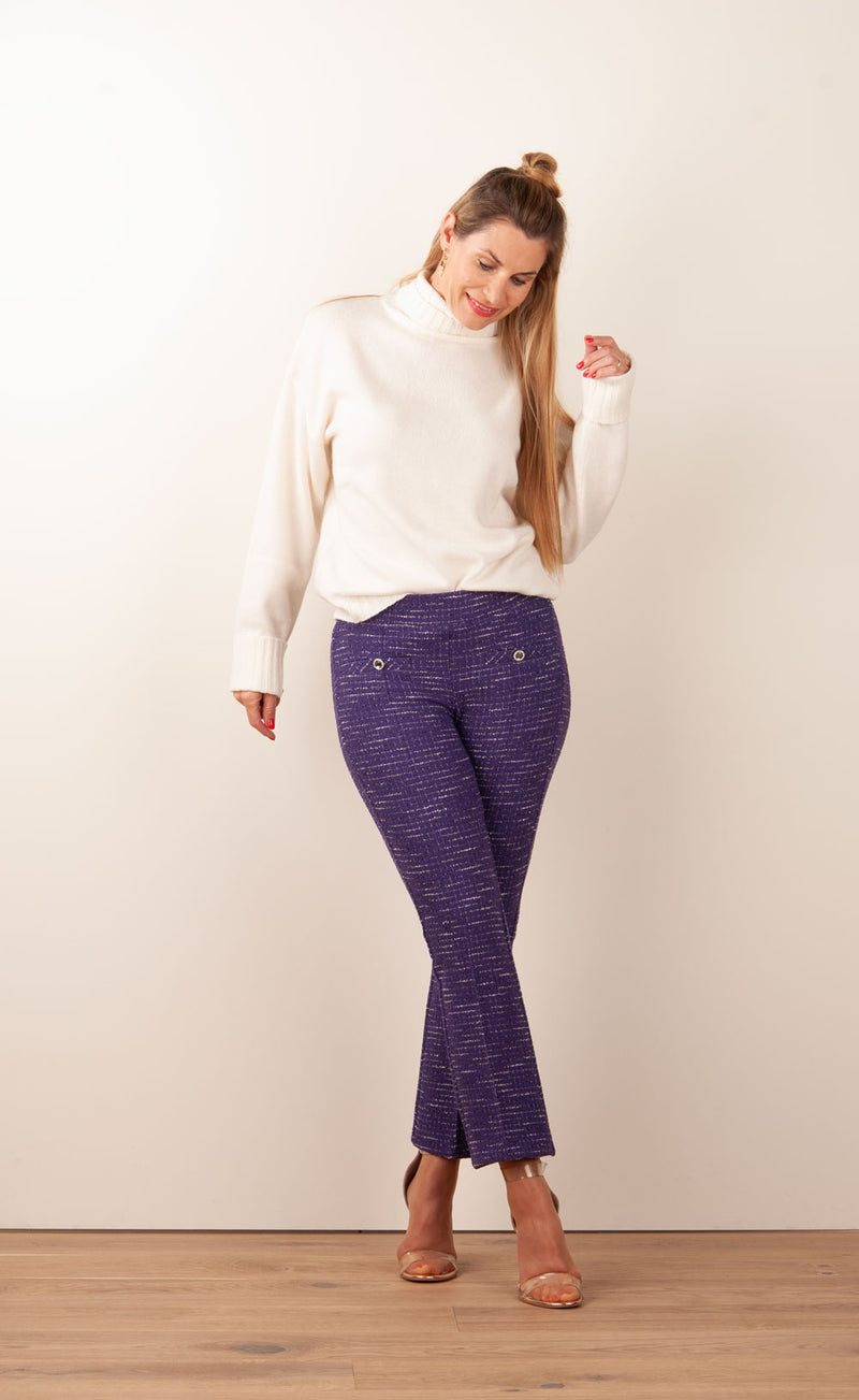 Hose „Ranee“ Lila | Weiß | Schwarz