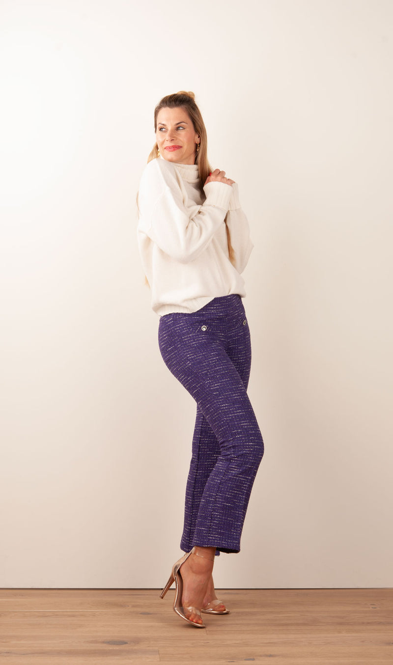 Hose „Ranee“ Lila | Weiß | Schwarz
