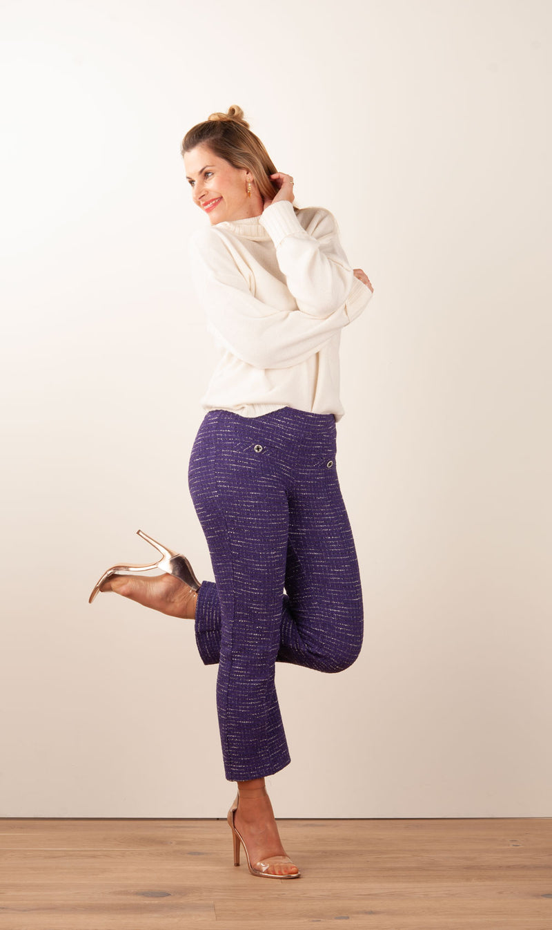 Hose „Ranee“ Lila | Weiß | Schwarz
