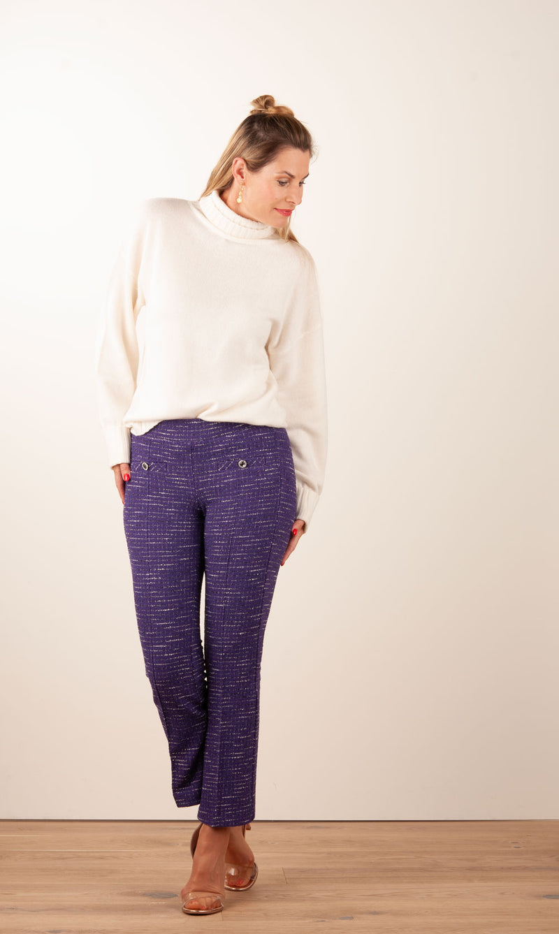 Hose „Ranee“ Lila | Weiß | Schwarz