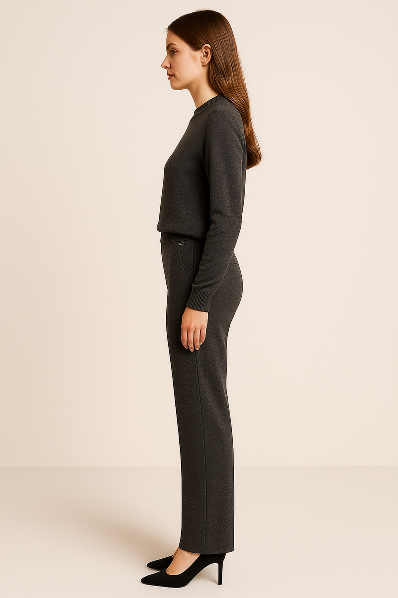 Hose „Ava Utility“ Melange Anthrazit