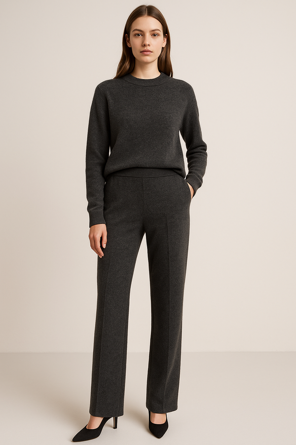 Hose „Ava Utility“ Melange Anthrazit