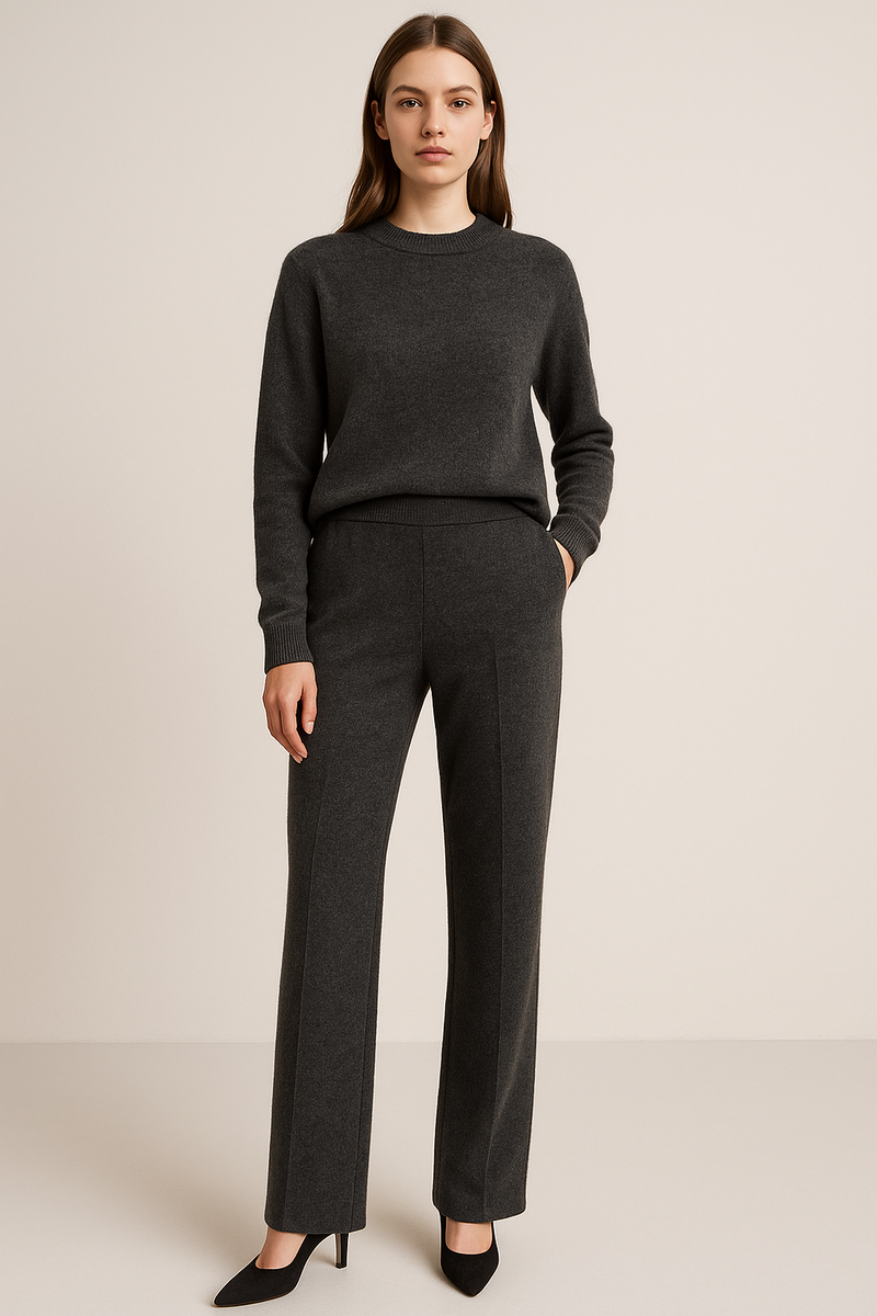 Hose „Ava Utility“ Melange Anthrazit