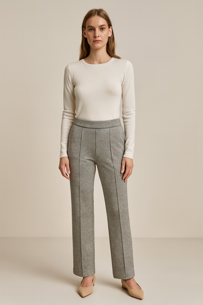 Hose „Ava“ Grau mit Lurex