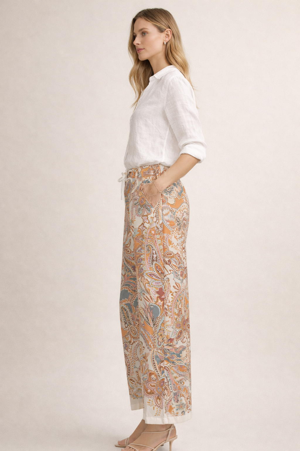 Paisley-Hose „Adrienne“ Terracotta | Türkis | Erdtönen