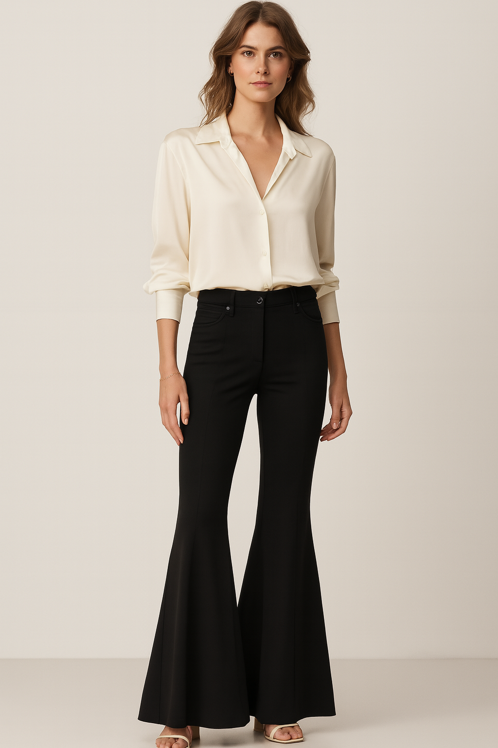 Hose „Flair Flared“ Schwarz