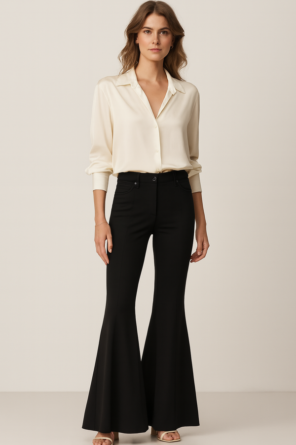 Hose „Flair Flared“ Schwarz