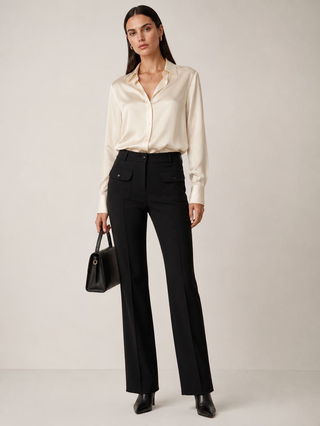 Stoffhose „Farah Pocket Long“ Schwarz