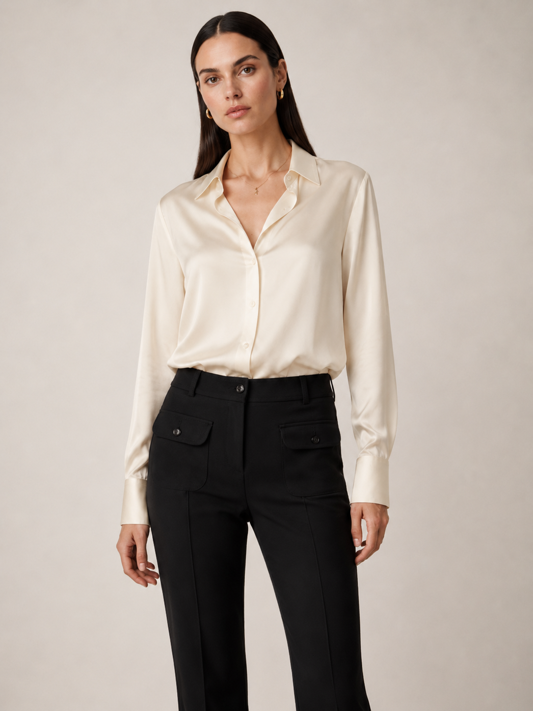 Stoffhose „Farah Pocket Long“ Schwarz